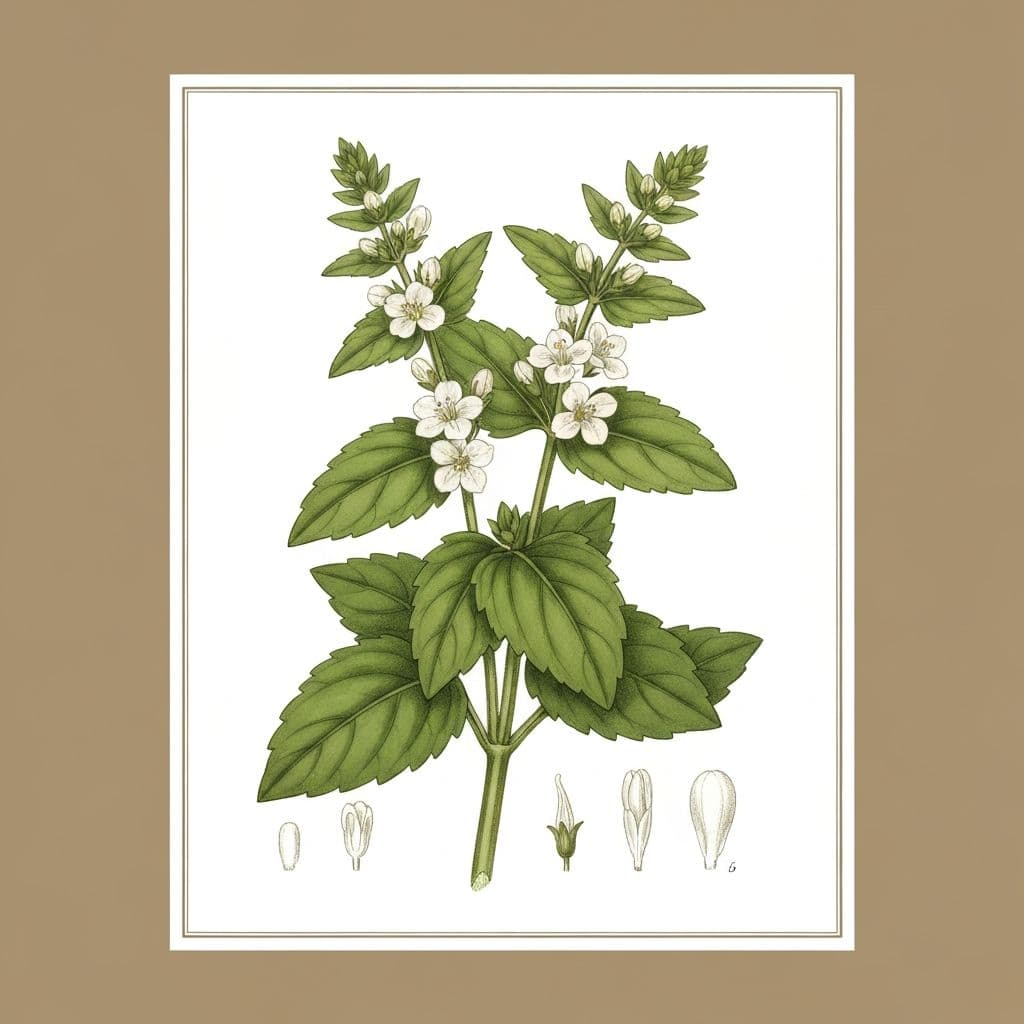 Bacopa — Bacopa monnieri botanical illustration